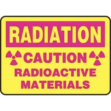 Accuform Radiation & Laser Sign, 7 in H x 10 in W, Dura-Plastic MRAD909XT